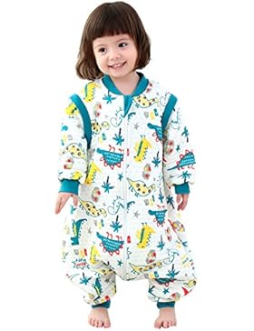 Gemini Fairy Baby Schlafsack mit Füßen und Langarm Schlafanzug Baumwolle Mit reizendem Dinosaurier-Cartoon-Entwurf