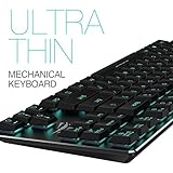 Mechanical Keyboard HAVIT Backlit Wired Gaming Keyboard Extra-Thin &amp; Light, Kailh Latest Low Profile Blue Switches, 87 Keys N-key Rollover HV-KB390L (Black)