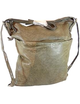 Taschendieb Schultertasche, Antikleder olive, TD 0263