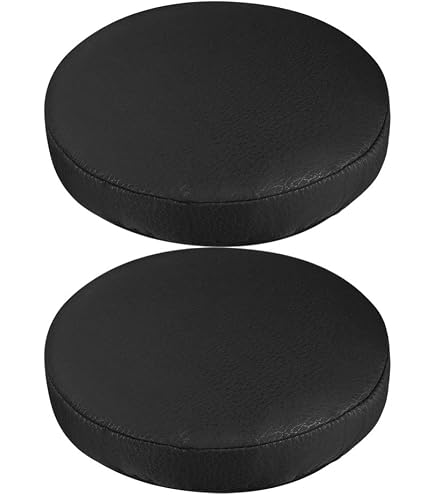 Housse De Coussin Rond En Simili Cuir - 40cm Bleu Clair - Imperméable Pour Tabouret De Bar