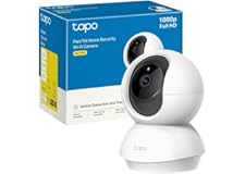 Tapo Cámara de vigilancia WiFi interior 360° 1080p C200C, visión nocturna, notificaciones en tiempo real, detección de personas, seguimiento de movimiento, control remoto, compatible con Alexa
