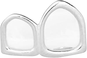 .ICED-OUT. ICED OUT 2er Zahn Grill - One Size fits All - Hollow Right Silber