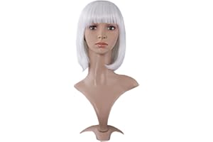 MapofBeauty 30cm/ 12 Pollice Corto Lisci Donna Lisci Parrucche (Bianco)