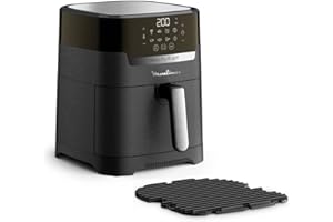 Moulinex Friteuse sans huile XL + gril, 4,2 L, 6 personnes, 8 programmes, Température réglable, Timer, Air fryer, Frites, Grillades, Poulet rôti, Easy Fry & Grill Digital 2-en-1 EZ505810