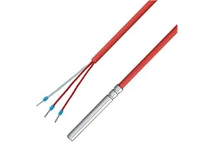 iOVEO 036HS01305 - PT100 - Sonda di temperatura / sesnore solare a 3 conduttori con cavo in silicone fino a 200 °C, 5 metri