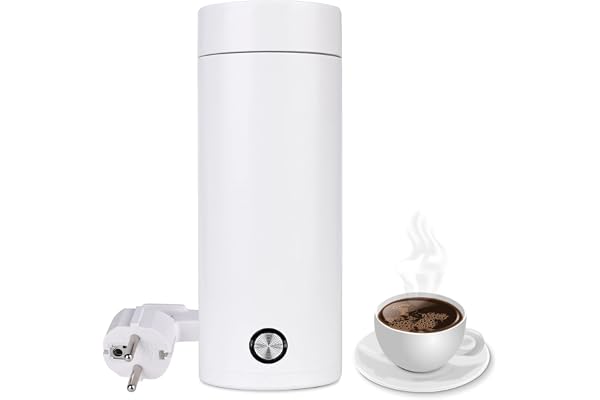 Vegena Liten bärbar vattenkokare, 400 ml, minivattenkokare, med automatisk avstängning, 5 minuters snabbkokning för te, mjölk