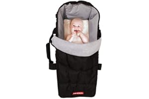 Nikidom Coucou souple - Nacelle pour bébé - Couleur noire - Dimensions 27 x 59 x 20 cm - Confortable et léger - Pliable - Compatible avec la plupart des poussettes - Lavable en machine