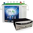Tata Green Inverter & Battery Combo (Switch ON Pure Sine Wave 1000VA/12V Inverter INTT2800 240AH Tall Tubular Inverter Battery) for Home and Office
