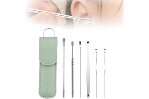 CLRZOL Pulitore per le orecchie, set di strumenti per la pulizia delle orecchie, kit per la pulizia delle orecchie, set di strumenti portatili per la pulizia del cerume a spirale (Verde)