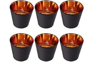 JUFUM Lot de 6 abat-jours noirs avec doublure dorée à clipser, Doré, Noir.