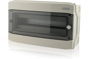 INTRATEC 100% SHOPPING Scatola portafusibili Scatola di distribuzione da esterno IP65 resistente all'umidità Scatola di distribuzione piccola 1 fila 18 moduli Installazione in giardino o altre aree esterne