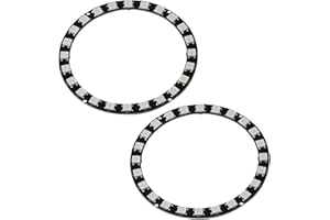 Heevhas WS2812 5050 5V Anneau LED RGB 24 LEDs Couleur complète Accessoires pour module d'éclairage RGB Panneau de lampe annulaire LED pour la décoration (2 pièces)