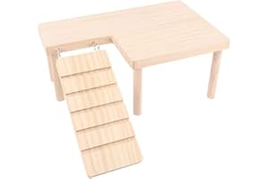 fufupaw Hamster Plattform, Hamster Etage with Ladder Bridge, Climbing Platform for Small Pets, Wooden Play Structure for Rats, Gerbils, Chinchillas, Squirrels and Pet Birds, Cage Toy