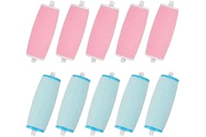 JINSION 10 pcs Rulli di Ricambio per Pedicure Elettrico - Grana Grossa e Fine,Ricariche per Testine a Rullo di Ricambio Pedicure,pietra pomice per piedi, Piedino in Pomice Compatibili con Scholl Velvet Soft