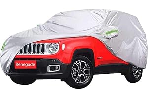 MJHETCY Housse imperméable et respirante pour le soleil UV Couverture de Voiture SUV Imperméable Sur Mesure Fit JEEP Renegade, Protecteur de Véhicule Extérieur Résistant Aux Rayons UV Résistant À La Pluie Pou