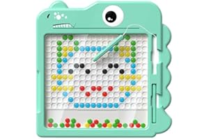 YATOSEEN Lindo Dinosaurio Tablero de Dibujo Magnético para Niños, Juguetes de Viaje Tablero de Doodle con 2 Bolígrafos Magnéticos y 106 Cuentas, Magnético Juguete para Niño Mayores de 3 años