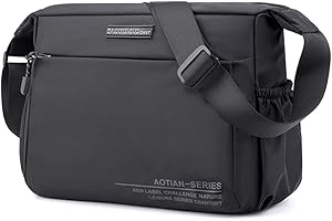 zhongningyifeng Męska torba na ramię nylonowa torba kurierska torebka crossbody wodoodporna lekka do podróży pracy na zewnątrz