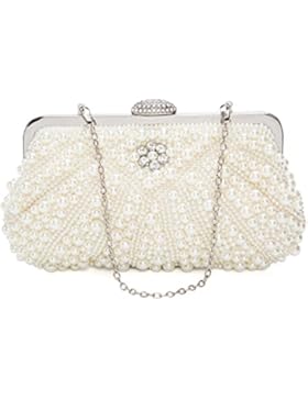 Beddingleer Damen Elegante Rose Clutch Handtasche Unterarmtasche Abendtasche Schultertasche 24x16x7cm