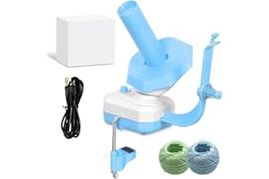 mumisuto Elettrico Avvolgitore per Palline di Filato, Avvolgitore per Gomitoli di Filato, Avvolgitore A Sfera, Design A Doppia Molla, Carica Automatica, può Avvolgere Fino A 10 Once di Filato (Blu)