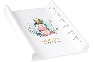 TEGA BABY Matelas plan à langer luxe pour bébé 48 X 70 cm Blanc Licorne