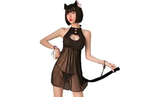 JasmyGirls Seksowny kot cosplay bielizna sukienka Halloween kawaii anime kotek dziurka od klucza kostium urocza pokojówka strój japońska bielizna