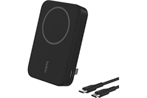 ‎BELKIN Belkin Bezprzewodowy powerbank BoostCharge Pro 10 000 mAh z Qi2, ładowarka zgodna z MagSafe + rozkładana podstawka – do telefonów iPhone 16, 16 Plus, 16 Pro, 16 Pro Max, iPhone 15 i innych – czarny