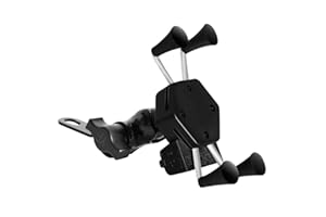 Evermotor Uniwersalny uchwyt na telefon motocyklowy do telefonu komórkowego Fall Prevention Kołyska z obrotem 360° port ładowarki USB iPhone Samsung