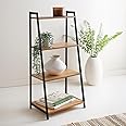 spot on dealz 4 Tier Ladder Shelf Shelving Unit Narrow Bookcase Free Standing ShelvesOak Bookshelf Wooden Furniture Living room Bathroom Display Stand