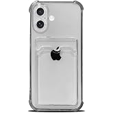 Ehr. iPhone 17 Uyumlu Kamera Korumalı Kartlıklı K&ouml;şeleri Airbag Tasarımlı Darbe &Ouml;nleyici Şeffaf Silikon Kılıf
