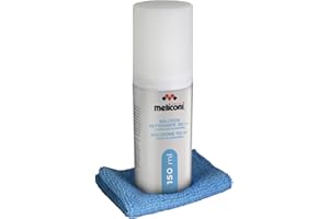 MELICONI Soluzione di Pulizia C-150 con Panno in Microfibra per Pulizia Schermi TV, Monitor PC, Smartphone, LCD, Plasma, Senza Aloni, 150 ml