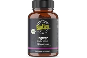 Biotiva Ginger Organic 150 Capsules - 400 mg per Capsule - Excellent Value - Guaranteed Without additives - 100% Vegan - Manufactured and Controlled in Germany (DE-ECO-005)