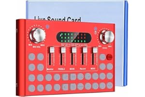 Audio Interface Podcast Equipment Bundle, Fenansion Set DJ Mixer Audio Streaming Podcast Microphone Controllers Studio Condenser Mic Gaming PC Phone Recording Card Sound Board Streaming Karaoke