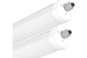LED-Luchs 2er-Pack LED Feuchtraumleuchte 120cm - neutralweiß (4500K) - 4320 Lumen - 36W - IP65 - wasserdichte Leuchte für Feuchtraum, Lampe, Wannenleuchte, Kellerleuchte, Werkstattleuchte, Tube