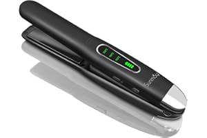 SUNMAY Voga 2 in 1 Cordless Hair Straighteners and Curler, Travel Wireless Portable USB Rechargeable Straightener, Mini Flat Iron Curling Wand with Titanium Plate –3 Temperature Temps, 5000mAh Battery