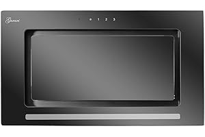 Gurari hotte de Plafond GCH E 217 52 BL Prime, hotte aspirante 52 cm, en Noir, Verre Noir, 1000m³/h, Aspiration très puissante, 3 Niveaux, hotte aspirante, air vicié/air vicié