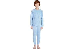 LAPASA Jungen Thermounterwäsche Set 100% Baumwolle - warmes Unterwäsche Set für Kinder, Pyjamaset - Leggings Langarmshirt (Thermoflux B10)