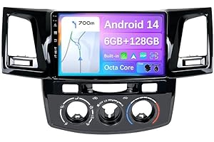 BXLIYER - 6G+128G - Android 14 IPS Autoradio Para Toyota Fortuner Hilux Revo Vigo (2004-2014) - Inalámbrico CarPlay/Android Auto - Cámara & MIC - 9 Pulgada 2 DIN - DSP DAB Volante 360-Cámara Fast-Boot