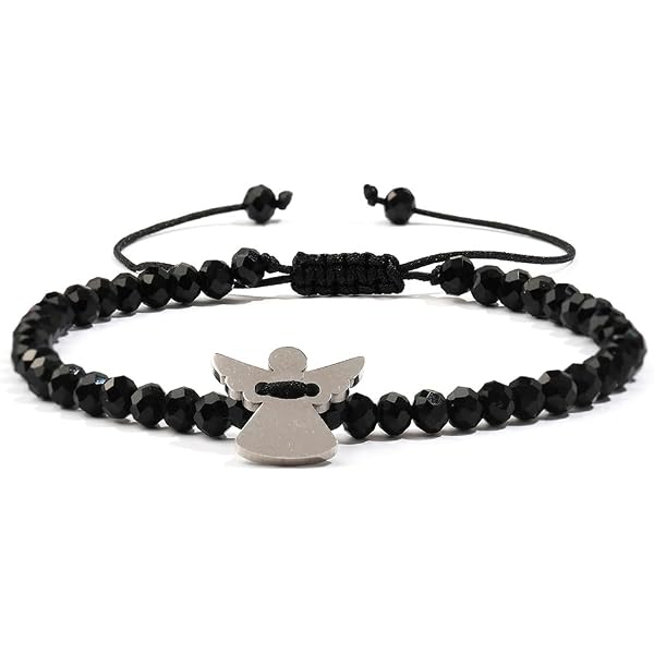 Bracciale Con Ciondolo Angelo Per Comunione E Battesimo – Corda Intrecciata Regolabile, Gioiello Ricordo Per Ragazze E Donne, Regalo Religioso