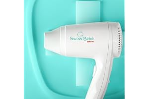 Valera, Swiss Bébé 554.13, Phon Sicuro, Delicato e Silenzioso per Capelli e Corpo dei Bebé, con Resistenza a Onda Security, 2 Posizioni di Temperatura/Flusso d'Aria, Pulsante On/Off, Bocchetta, Bianco