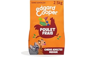 Edgard & Cooper Croquettes Chien, (Poulet Frais, 2.5kg) Sans Céréales, Viande fraîche et protéines de qualité, Vrais ingrédients pour chiens, Hypoallergénique, Sans sucres ajoutés
