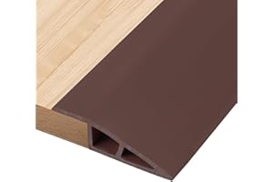 ZAYEJOD 1M PVC Rubber Wheelchair Ramp Self Adhesive,Threshold Reducer,Door Floor Threshold Transition Strip,Butt Up Threshold-Moldings Trim for Doorways Carpet Floor Tile Edge(2cm,Coffee Brown)
