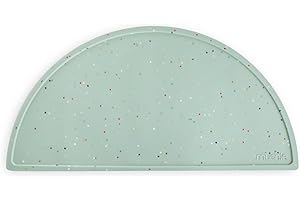 Mushie Set de Table pour Assiette | Silicone et Antidérapante | sans BPA | Accessoires pour Bébé, Jeunes Enfants Garçons et Filles | Matériel Durable & de Haute Qualité | Cambridge Blue Confetti