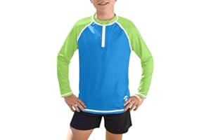 BesserBay Jungen UV Shirt 1/4 Zip Rash Guard UPF 50+ Langarm Kinder 110-150