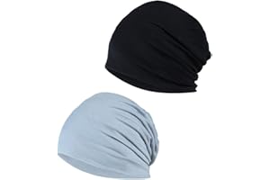 YOFASEN Slouchy Beanie Hat - Chemo Cancer Cotton Head Hat Sleep Cap Turban Headwear Stretch Muslim Headscarf for Women Men
