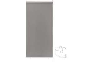 Aufun Tenda da Sole a Rullo per Esterno Balcone Tende Verticali, Resistente alle intemperie, anti UV, protezione solare per finestre e porte, 100 x 240 cm Grigio