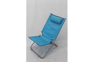 Milani Home s.r.l.s. Spiaggina Mare Sdraio Alta Acciaio Oxford Blu per Campeggio Spiaggia Piscina Giardino