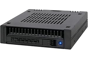 ICY DOCK Rack Mobile, backplane Cage, boitier de Rack pour Disque Dur Hot Swap 1 x HDD/SSD 2.5" SAS/SATA dans Une Baie de 3.5” (Installation du Disque sans Outils) - ExpressCage MB741SP-B