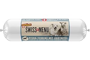 DeliBest SWISS MENU Terrina dla konia z ziemniakami I mokra karma dla psów ze 100% świeżego mięsa końskiego I bez zbóż i bez dodatków I bezglutenowa wysokiej jakości karma dla dorosłych I 400 g