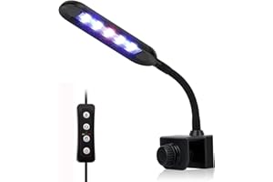 OSATNB Aquarium Licht 3 Lichtfarbmodi 5 stufige Helligkeitseinstellung mit Timer und Memoryfunktion Aquarium Beleuchtung geeignet für Wasserpflanzen und Süßwasser Aquarien (6W für 20-30 cm Aquarien)