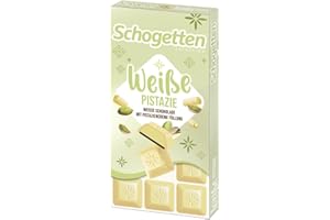 ‎SCHOGETTEN Schogetten Weiße Pistazie I weiße Schokolade mit Pistaziencreme Füllung I 100 g Schokoladentafel I praktisch einzeln portioniert